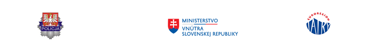 logo małoplskiej policji, słowackiego ministerstwa oraze euroregionu