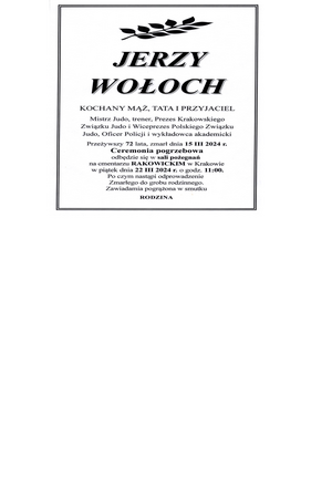 Nekrolog Jerzy Wołoch