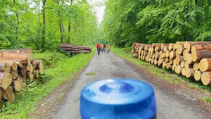 uczestnicy przejazdu droga leśna