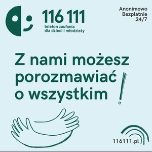 Plakat telefonu zaufania z grafiką