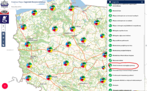 zdjęciem Krajowej Mapy Zagrożeń Bezpieczeństwa z zaznaczona ikoną osoby bezdomne potrzebujące pomocy