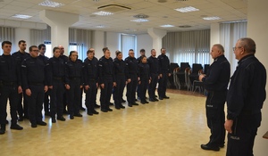 Komendant Miejski KMP w Nowym Sączu wita uczestników szkolenia