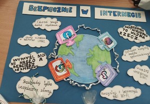 praca plastyczna przedstawiająca zagrożenia w sieci