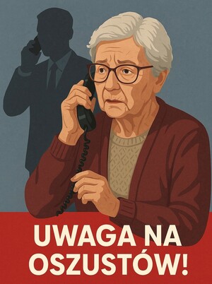Grafika uwaga na oszustów