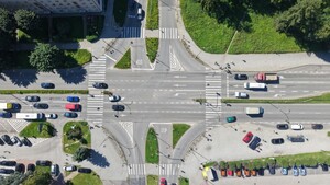 Widok skrzyżowania z góry