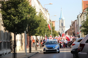 Zabezpieczenie procesji rocznicy męczeńskiej śmierci św. Maksymiliana Kolbe 2025 pilotaż  proesji z sanktuarium Matki Bożej Wspomożenia Wiernych