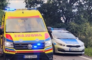 Radiowóz i karetka na ulicy.