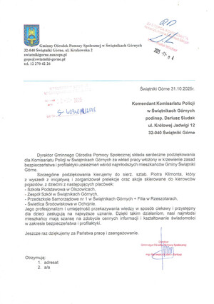list Dyrektora GOPS Świątniki Górne