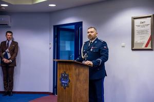 Przemawia nowy komendant powiatowy w Gorlicach