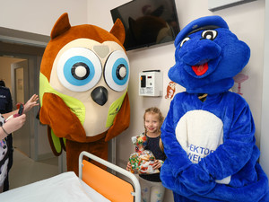 maskotki z małą pacjentką