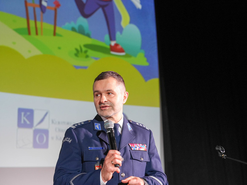 I Zastępca Komendanta Wojewódzkiego Policji w Krakowie przemawia