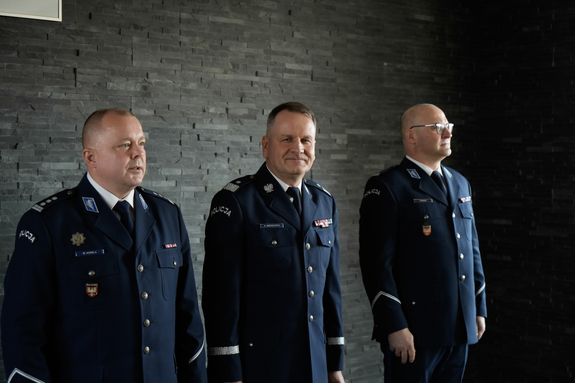 Kierownictwo KWP Kraków w czasie ceremonii