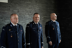 Kierownictwo KWP Kraków w czasie ceremonii