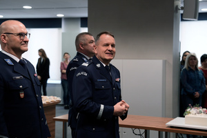 Komendant Wojewódzki Policji w Krakowie w czasie przemowy