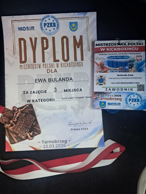 Dyplom za zdobyte miejsce w zawodach sportowych