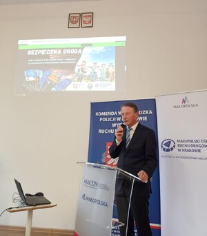 Zastępca dyrektora MORD w Krakowie podczas wystąpienia