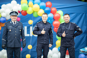 Z-ca Komendanta insp. Maciej Kubiak, dow. OPP Kraków insp. Jarosław Nowak oraz mł. insp Grzegorz Gubała