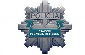 gwiazda policyjna Komendy Powiatowej Policji w Oświęcimiu &quot;Chronimy i pomagamy&quot;
