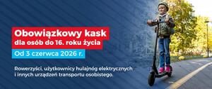 Plakat Kask na hulajnodze i rowerze