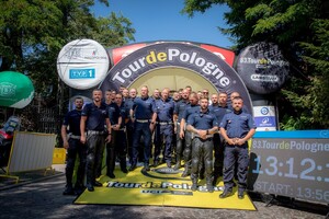 Policjanci garnizonu małopolskiego biorący udział w zabezpieczeniu wydarzenia