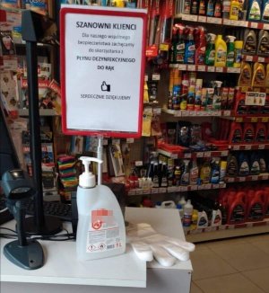 przykładowe stanowisko do dezynfekcji rąk