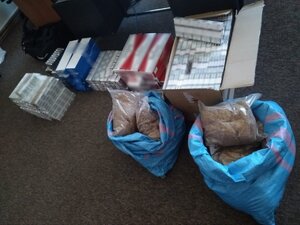zabezpieczone nielegalne papierosy oraz krajanka tytoniowa
