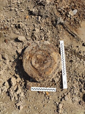 mina znaleziona w ziemi