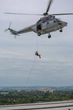 Policjanci SPKP w trakcie ćwiczeń w Tauron Arenie