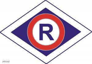 logo ruchu drogowego - litera R w kółku i rombie