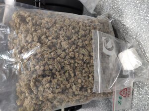 woreczek strunowy wypełniony porcjami suszu marihuany