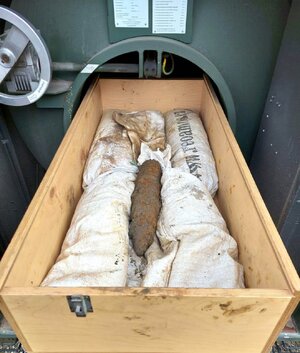 zabezpieczony niewybuch