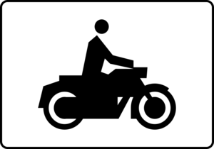 znak drogowy - tabliczka wskazująca motocykle