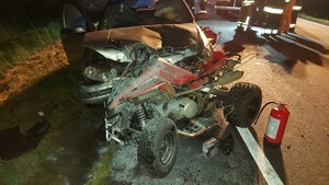 wypadek Radwan - quad i samochód