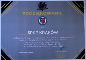 podziękownaia dla SPKP Kraków