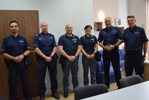 policjanci z Włoch w gabinecie Zastępcy Komendanta Miejskiego Policji w Krakowie