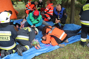 służby ratunkowe w trakcie udzielania pomocy poszkodowanym