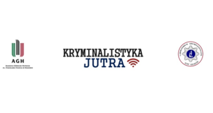 Napis na białym tle: Kryminalistyka jutra