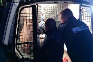 zatrzymany w trzeciej klasie radiowozu przeszukanie