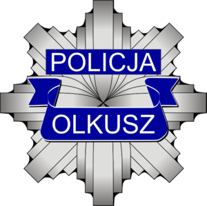 gwiazda, w środku napis: Policja Olkusz