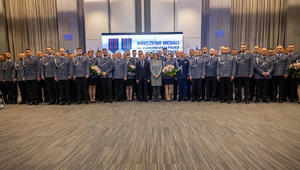 KGP. Uroczystość wręczenia medali podkomisarza Andrzeja Struja 13.02.2023 Wszyscy laureaci