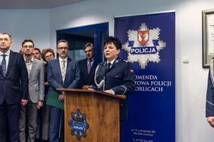 Wystąpienie Komendanta Powiatowego Polcji w Gorlicach