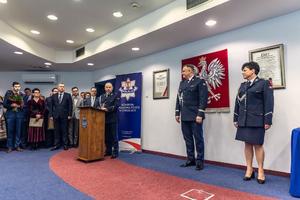 Wystąpienie przejmujęcego obwiązki Komendanta Powiatowego Polcji w Gorlicach