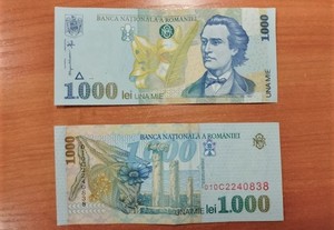 zabezpieczone banknoty oszustwo przy wymianie waluty rumuńskiej
