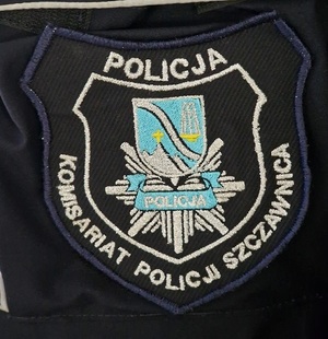 naszywka z napisem Komisariat Policji Szczawnica