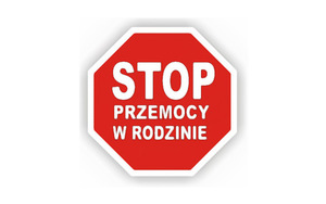 napis: STOP PRZEMOCY W RODZINIE