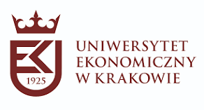 Napis na białym tle: Uniwersytet Ekonomiczny w Krakowie