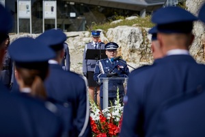 Komendant Leśniak przemawia